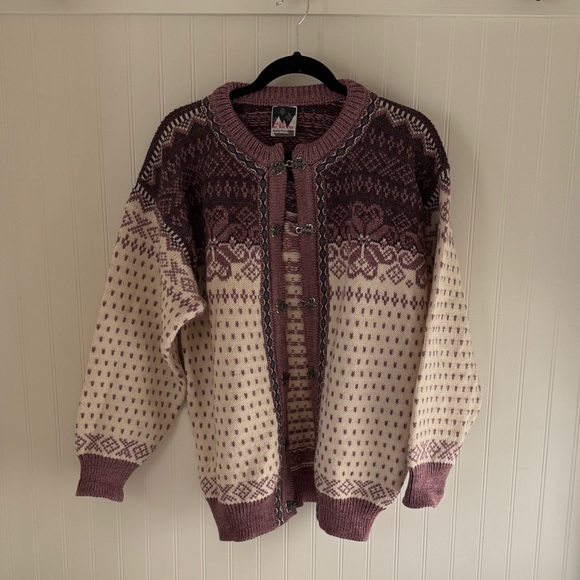 Dale of Norway Sweaters - Dale of Norway Wool Cream Hearts Cardigan